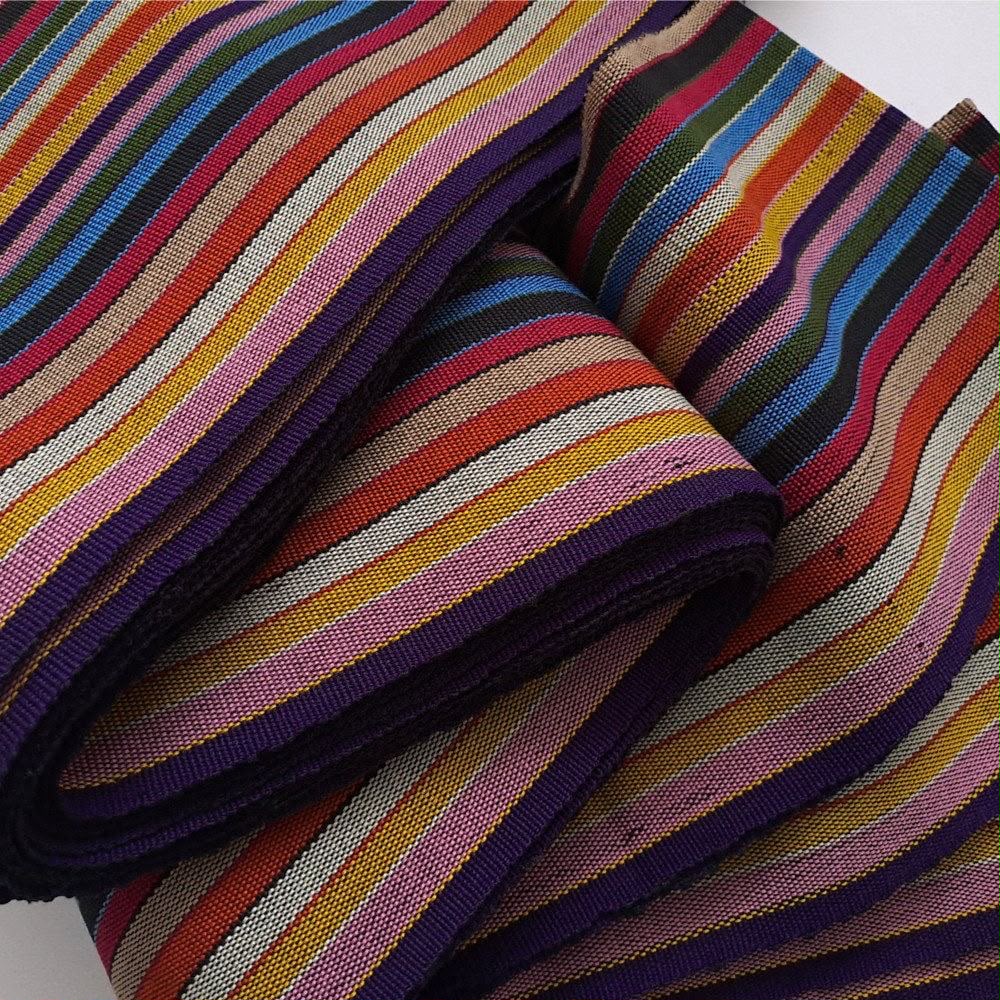 Aso Oke narrow-strip woven textile close-up